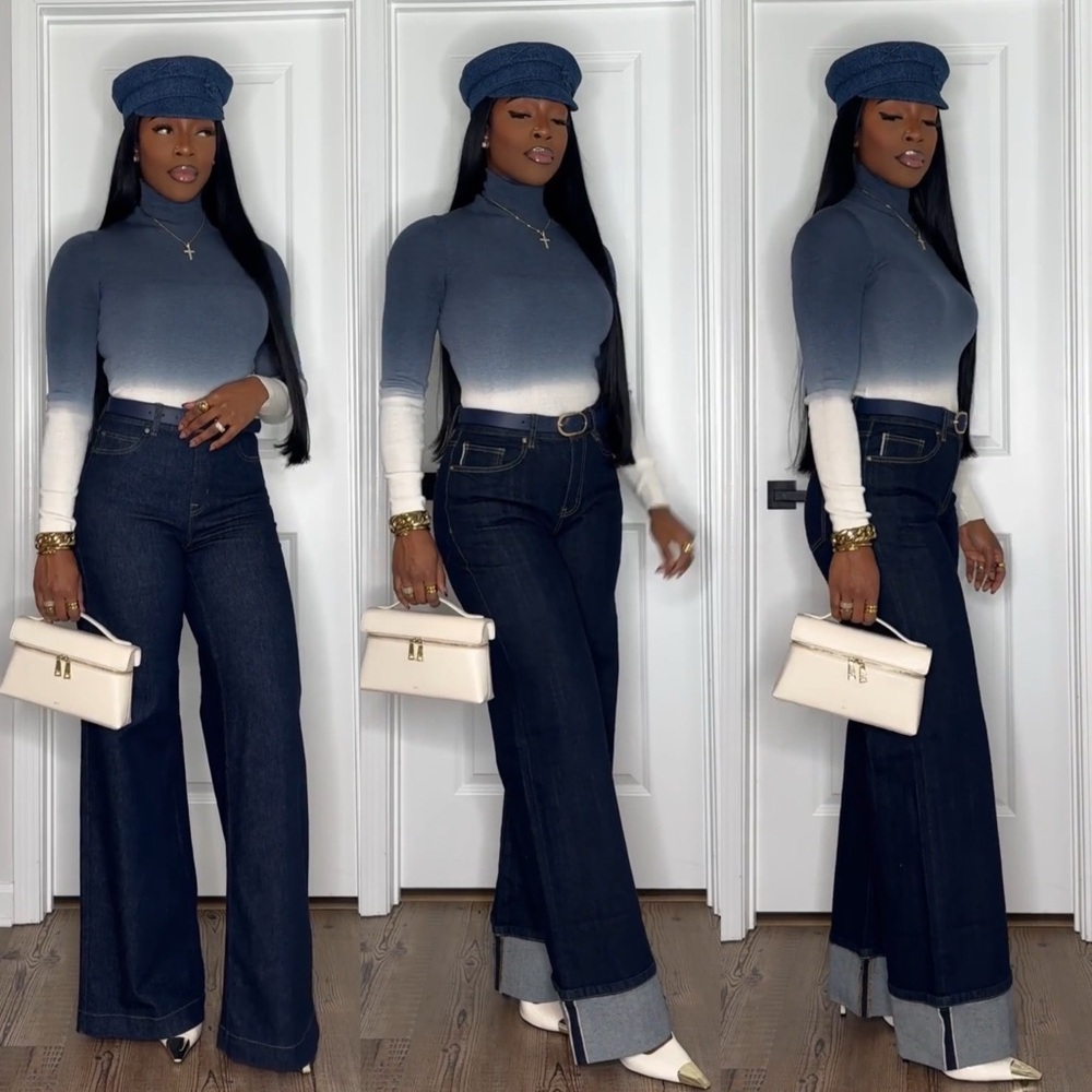 Ombré Wool blend long sleeve top